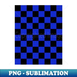 Medium Blue and Black Chessboard Pattern - Sublimation-Ready PNG File - Unleash Your Creativity