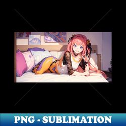 Cute girl with pink hair - PNG Transparent Sublimation Design - Perfect for Sublimation Art