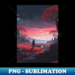 dark fantasy anime landscape - digital sublimation download file - boost your success with this inspirational png download