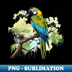 Military Macaw - Aesthetic Sublimation Digital File - Vibrant and Eye-Catching Typography