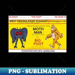 Mothman vs Bigfoot - Vintage Sublimation PNG Download - Add a Festive Touch to Every Day