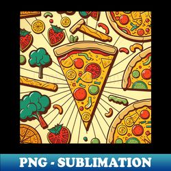 Pizza Pattern Line Drawing Colorful Awesome Birthday Gift ideas for Pizza Lovers - High-Quality PNG Sublimation Download - Boost Your Success with this Inspirational PNG Download