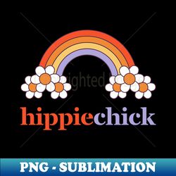 Hippie Chick HippieChick Design with a Funky Rainbow - Sublimation-Ready PNG File - Enhance Your Apparel with Stunning Detail