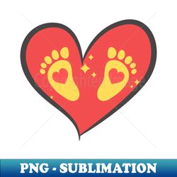 baby footprint in heart baby feet - png transparent sublimation design - boost your success with this inspirational png download