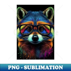 Colorful Raccoon Wearing Sunglasses in Pop Art Style - Unique and Fun Art Design - Elegant Sublimation PNG Download - Fashionable and Fearless