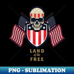Land of the Free Skull v2 - High-Resolution PNG Sublimation File - Transform Your Sublimation Creations