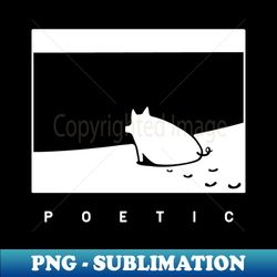 Poetic mood a pig on the beach in white ink - High-Resolution PNG Sublimation File - Create with Confidence