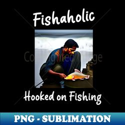 Fishaholic Hooked To Fishing - Decorative Sublimation PNG File - Unleash Your Inner Rebellion