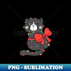 Christmas Wrapped Cat - Unique Sublimation PNG Download - Unleash Your Creativity
