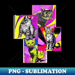 Retro Cats - Vintage Sublimation PNG Download - Unleash Your Creativity