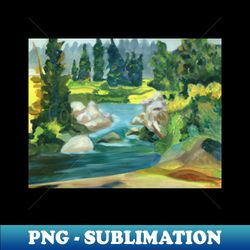 green river oil on canvas painting - sublimation-ready png file - stunning sublimation graphics