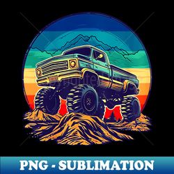 Retro Vintage Monster Truck Retro Sunset Monster Truck Boys - Special Edition Sublimation PNG File - Add a Festive Touch to Every Day