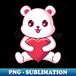 cute polar bear sitting hugging love - unique sublimation png download - defying the norms