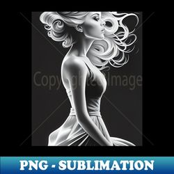 Profile fashion model illustration - Premium PNG Sublimation File - Capture Imagination with Every Detail