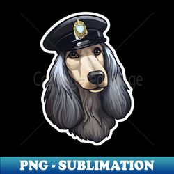 Police Officer Afghan Hound - Sublimation-Ready PNG File - Spice Up Your Sublimation Projects