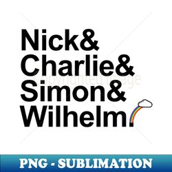 Nick  Charlie  Simon  Wilhelm - Professional Sublimation Digital Download - Vibrant and Eye-Catching Typography