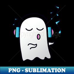 Cute ghost with music - Retro PNG Sublimation Digital Download - Perfect for Personalization