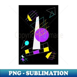 80s Black and Neon Purple Retro Geometric Shapes - Aesthetic Sublimation Digital File - Unleash Your Inner Rebellion