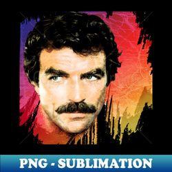 Tom Selleck-Retro 80s Aesthetic Design - Sublimation-Ready PNG File - Fashionable and Fearless