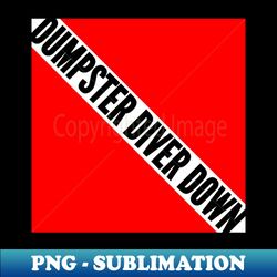 Dumpster Diver Down Red and White Scuba Flag - Aesthetic Sublimation Digital File - Boost Your Success with this Inspirational PNG Download