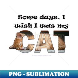 Some days I wish I was my cat - ginger cat oil painting word art - Modern Sublimation PNG File - Revolutionize Your Designs