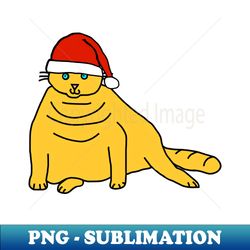 christmas chonk cat in santa hat - signature sublimation png file