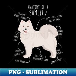 Samoyed Dog Anatomy - Instant Png Sublimation Download
