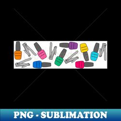Colorful Nail Tech, Nail Polish, Nail Clippers - Unique Sublimation Png Download