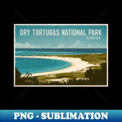 dry tortugas vintage landscape - instant png sublimation download