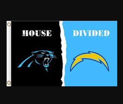 Carolina Panthers and San Diego Chargers Divided Flag 3x5ft- Banner Man-Cave Garage