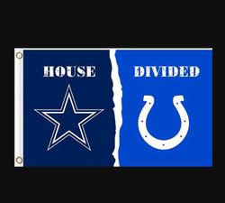 Dallas Cowboys and Indianapolis Colts Divided Flag 3x5ft- Banner Man-Cave Garage