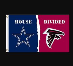 Dallas Cowboys and Atlanta Falcons Divided Flag 3x5ft- Banner Man-Cave Garage Style 2