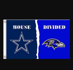Dallas Cowboys and Baltimore Ravens Divided Flag 3x5ft