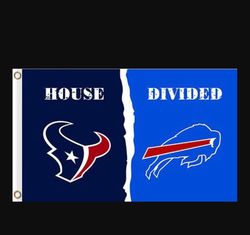 Houston Texans and Buffalo Bills Divided Flag 3x5ft