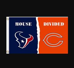 Houston Texans and Chicago Bears Divided Flag 3x5ft