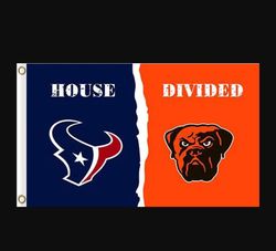 Houston Texans and Cleveland Browns Divided Flag 3x5ft