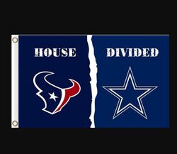 Houston Texans and Dallas Cowboys Divided Flag 3x5ft