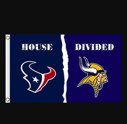 Houston Texans and Minnesota Vikings Divided Flag 3x5ft