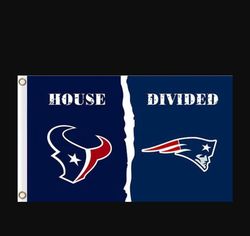 Houston Texans and New England Patriots Divided Flag 3x5ft