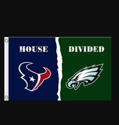 Houston Texans and Philadelphia Eagles Divided Flag 3x5ft