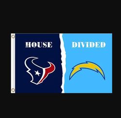 Houston Texans and San Diego Chargers Divided Flag 3x5ft