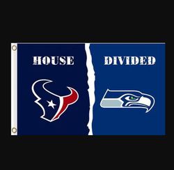 Houston Texans and Seattle Seahawks Divided Flag 3x5ft