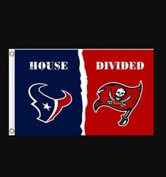 Houston Texans and Tampa Bay Buccaneers Divided Flag 3x5ft