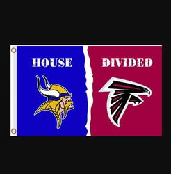 Minnesota Vikings and Atlanta Falcons Divided Flag 3x5ft