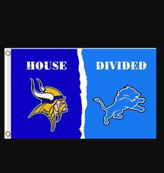 Minnesota Vikings and Detroit Lions Divided Flag 3x5ft