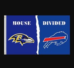 Baltimore Ravens and Buffalo Bills Divided Flag 3x5ft