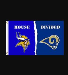 Minnesota Vikings and Los Angeles Rams Divided Flag 3x5ft