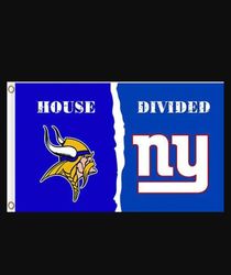 Minnesota Vikings and New York Giants Divided Flag 3x5ft