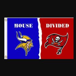 Minnesota Vikings and Tampa Bay Buccaneers Divided Flag 3x5ft