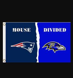 New England Patriots and Baltimore Ravens Divided Flag 3x5ft